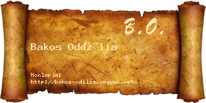 Bakos Odília névjegykártya